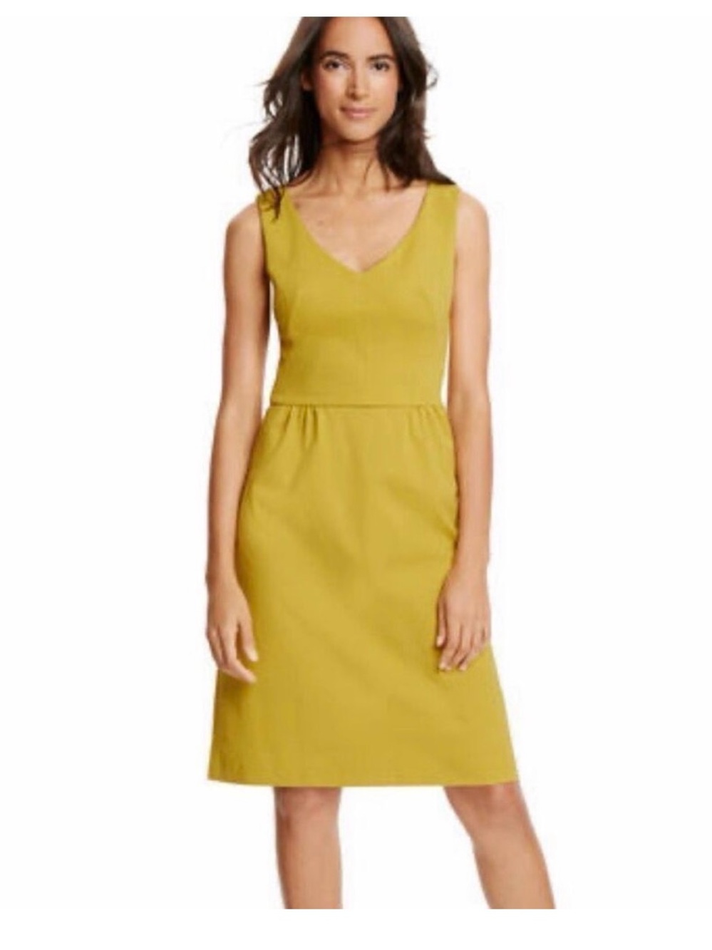 Boden Sarah Mustard Yellow Ponte Knit Dress Size 2 EUC